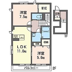 TIERRA 2LDKの間取図画像