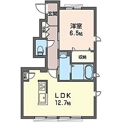 フォンターナ都筑 1LDKの間取図画像