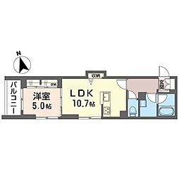シャーメゾン桜並木 1LDKの間取図画像