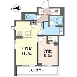 ホクレアセンター北 1LDKの間取図画像