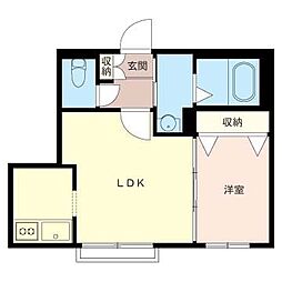 すずらんパークヒルズ 1LDKの間取図画像