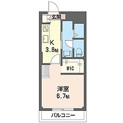 IVY・メゾン 1Kの間取図画像