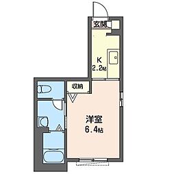 ソフィア丸善 1Kの間取図画像