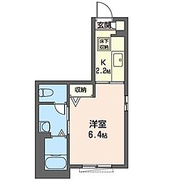 ソフィア丸善 1Kの間取図画像