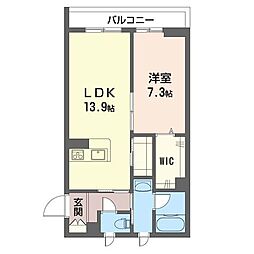 CourtLargo 1LDKの間取図画像