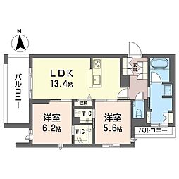セラドン 2LDKの間取図画像