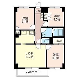 ヴェルドミール宮崎台 3LDKの間取図画像