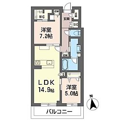 ShaMaisonPrecious 2LDKの間取図画像