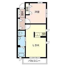 ベラビスタC 1LDKの間取図画像