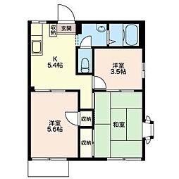 ドミールケイ 3Kの間取図画像