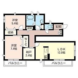 メゾン青葉台 2SLDKの間取図画像