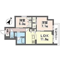 サンロード辻堂東海岸 2LDKの間取図画像