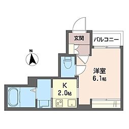エスブランド辻堂元町 1Kの間取図画像