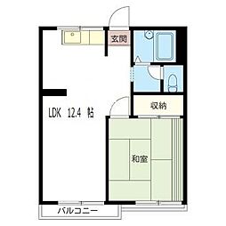 ベル・ハウス 1LDKの間取図画像
