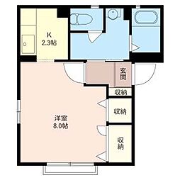 ヴェルデ茅ヶ崎 1Kの間取図画像