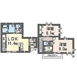 ケーエステラス3 2LDKの間取図画像