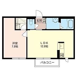 パークサイドヒルズA 1LDKの間取図画像
