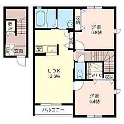 桜ヴィレッジC 2LDKの間取図画像