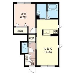 アスカラール蘇我 1LDKの間取図画像