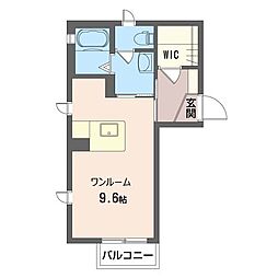 ラフィーネC ワンルームの間取図画像