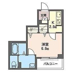 シャーメゾンフィエルテ蘇我 1Kの間取図画像