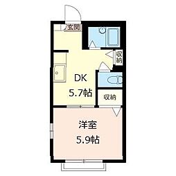 エクセル蘇我 1DKの間取図画像