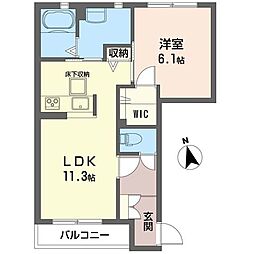 ヴェルフィーユ3 1LDKの間取図画像