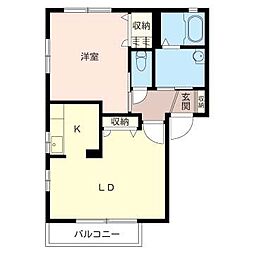 シャーメゾンボヌール 1LDKの間取図画像
