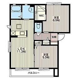ベイサージュ1 2LDKの間取図画像
