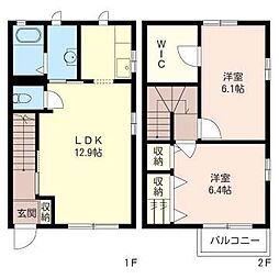 シャーバイオレット 2LDKの間取図画像