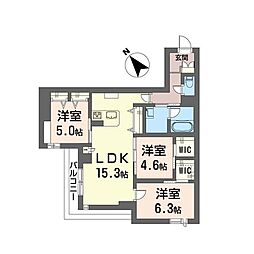 ドメイン24 3LDKの間取図画像