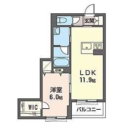 GrandyVilla柏の葉キャンパス 1LDKの間取図画像