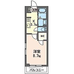 アパート 1Kの間取図画像