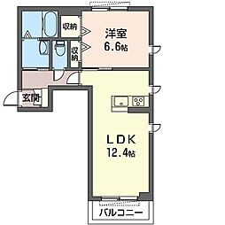 グランドミールE 1LDKの間取図画像