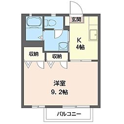 グランドール天川A 1Kの間取図画像