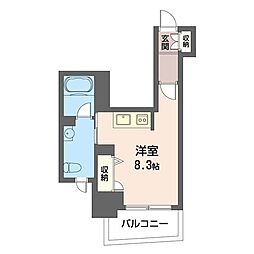 グランメール東新宿 ワンルームの間取図画像