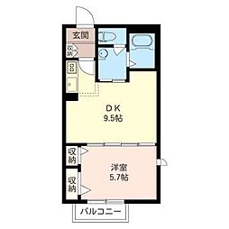 モントレゾーレ市谷 1LDKの間取図画像