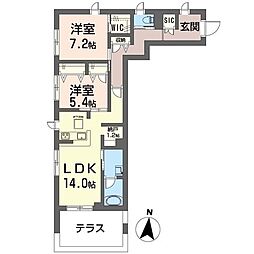 ウインド シュピール 2LDKの間取図画像