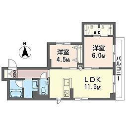 チレイジュ 2LDKの間取図画像
