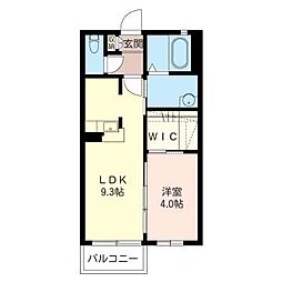 オランジェ 1LDKの間取図画像