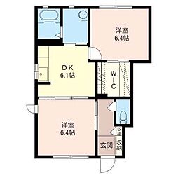 メゾン・ファシルA 2DKの間取図画像