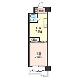 西鶴間ホームズ 1DKの間取図画像
