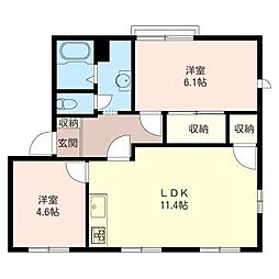プレステージ 2LDKの間取図画像