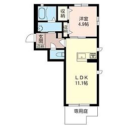 ソレイユ 1LDKの間取図画像