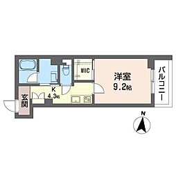 ライヴテイル桜木町 1Kの間取図画像