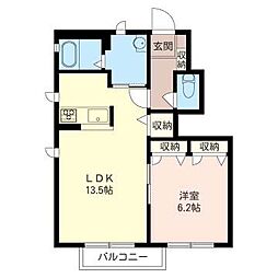 シャーメゾン・アトリオ2 1LDKの間取図画像