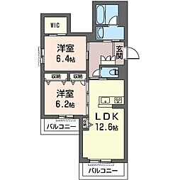 ヒナフェティア 2LDKの間取図画像