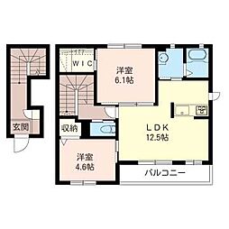 ソレイユ三橋 2LDKの間取図画像