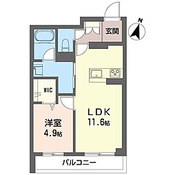 KS II 1LDKの間取図画像