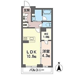Fontana鈴谷 1LDKの間取図画像